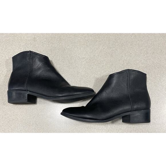 American Rag AR Jolene Ankle Boot Women's Sz 9.5 Black Leather Zip Block Heel - Picture 6 of 10